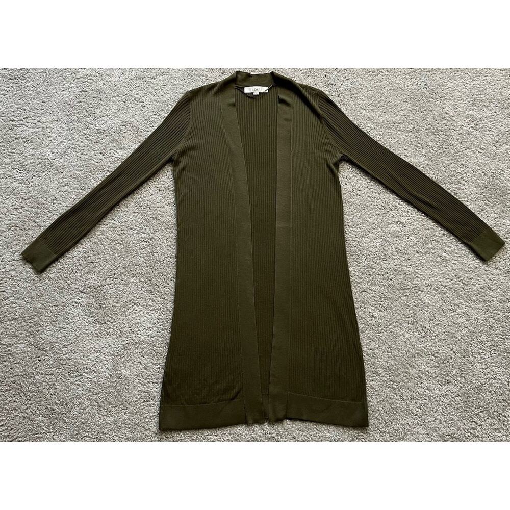 Loft Women's Lightweight Open Front Layering Cardigan Green Size Small